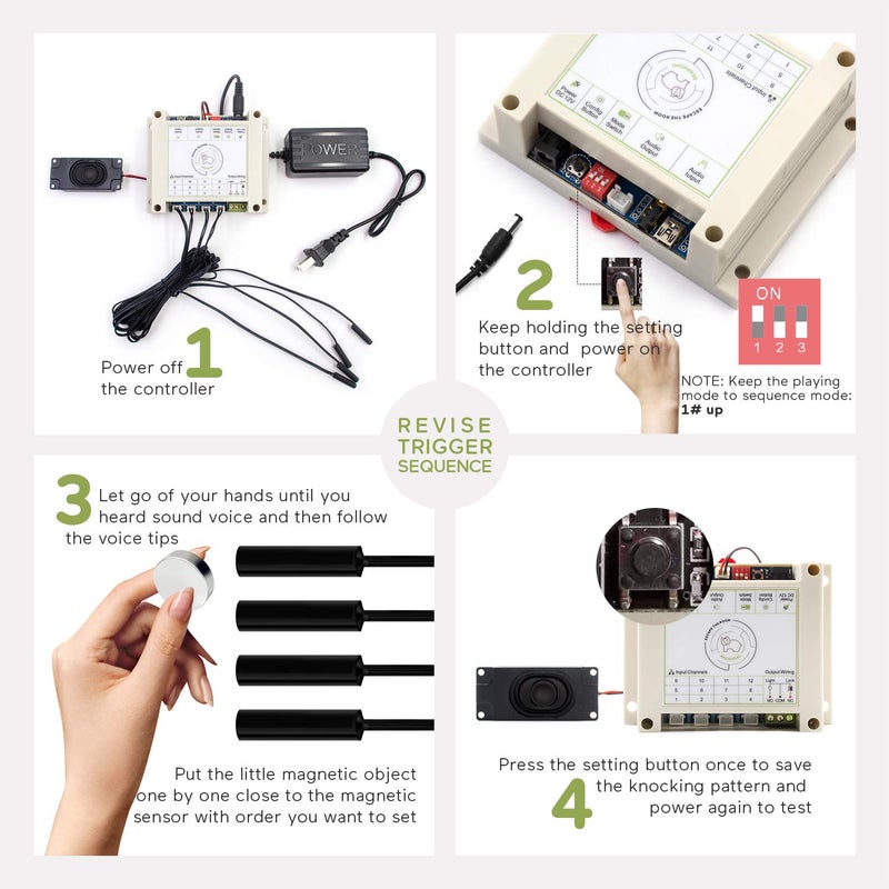 BearHoHo Escape Room Props Put Magnet Sensor in Right Order to Release Lock Control 12 EM Lock for Exit Room Owner - Image 5